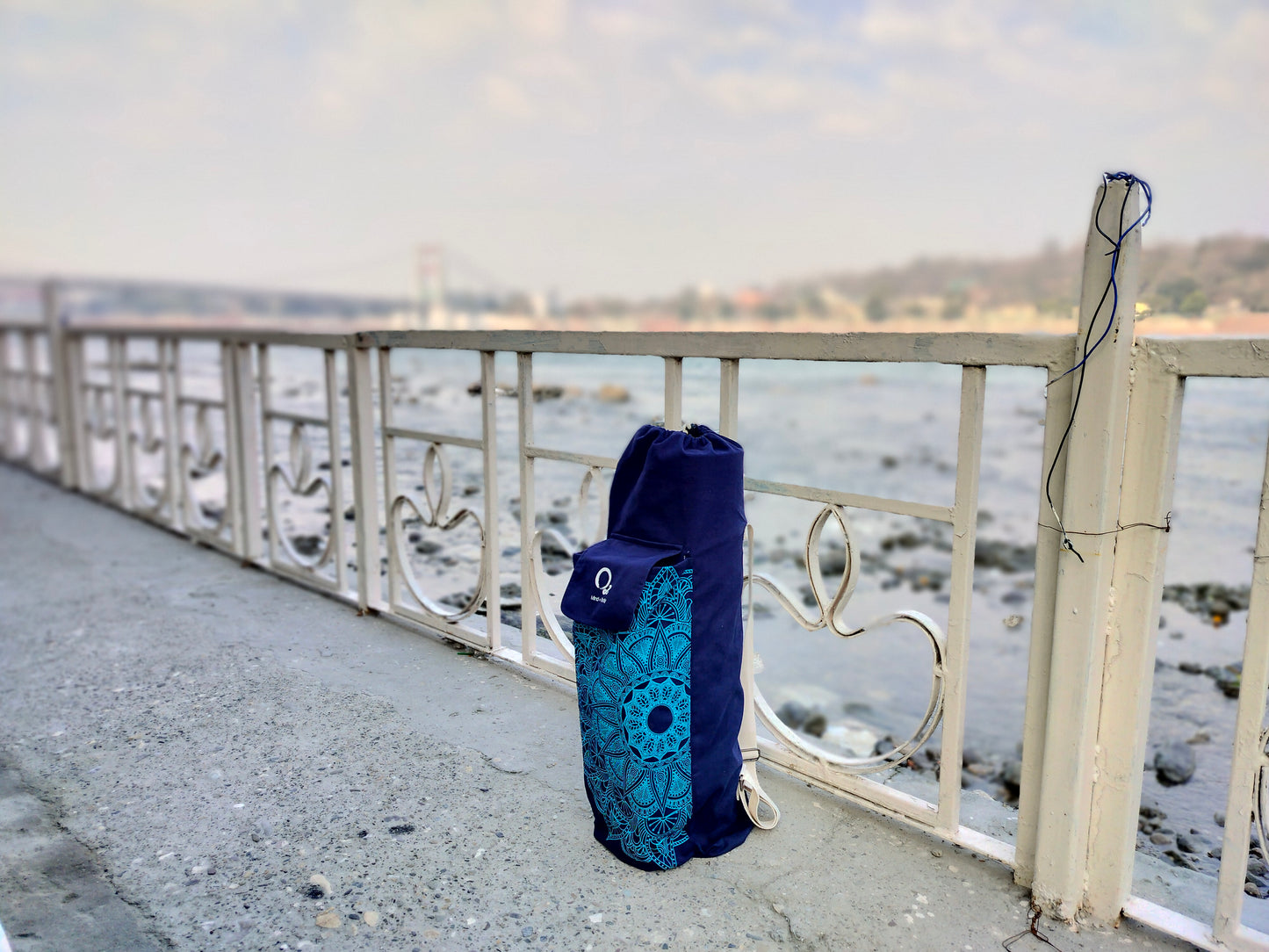 Navy Blue Mandela Yoga Bag with Double Block Pocket