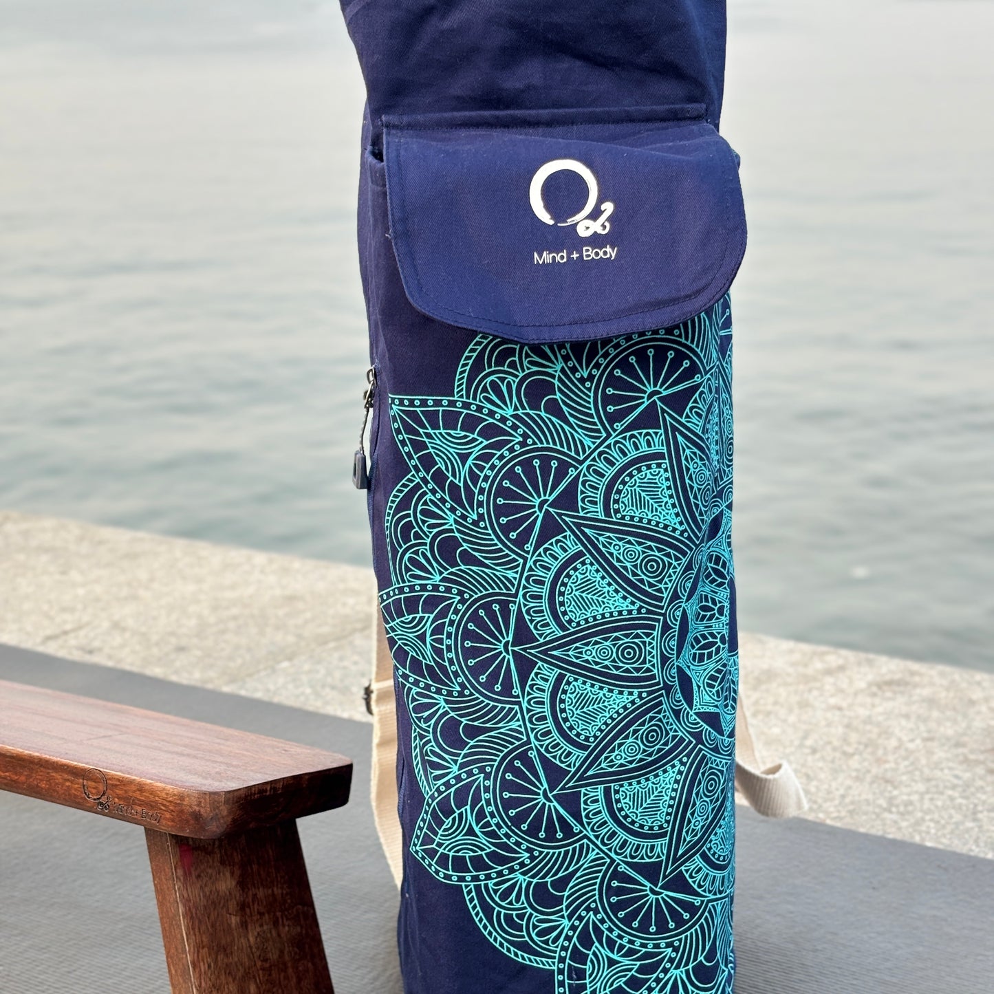 Navy Blue Mandela Yoga Bag with Double Block Pocket